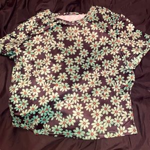 green flower crop top